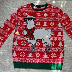 XL Cool llama Christmas sweater. Fun for ugly sweater party, or to wear out!